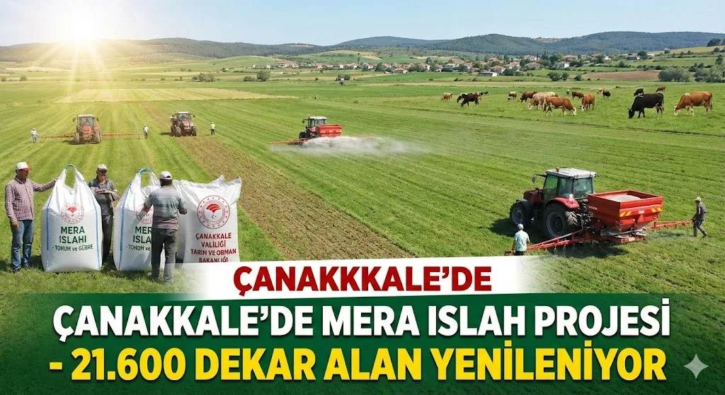 Çanakkale’de Tarıma ve Hayvancılığa Dev Destek: 21 Bin 600 Dekar Mera Islah Edildi