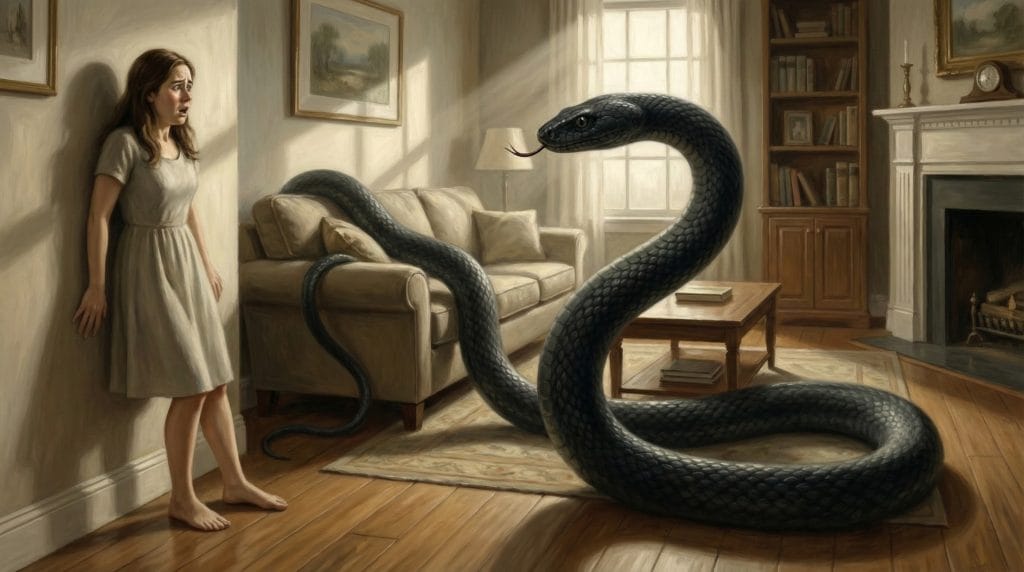 Rüyada evin içinde yılan görmek, hane halkına sızmış düşmana ve aile içi huzursuzluğa işarettir. Yatak odasında, mutfakta veya salonda yılan görmenin detaylı tabirleri burada.