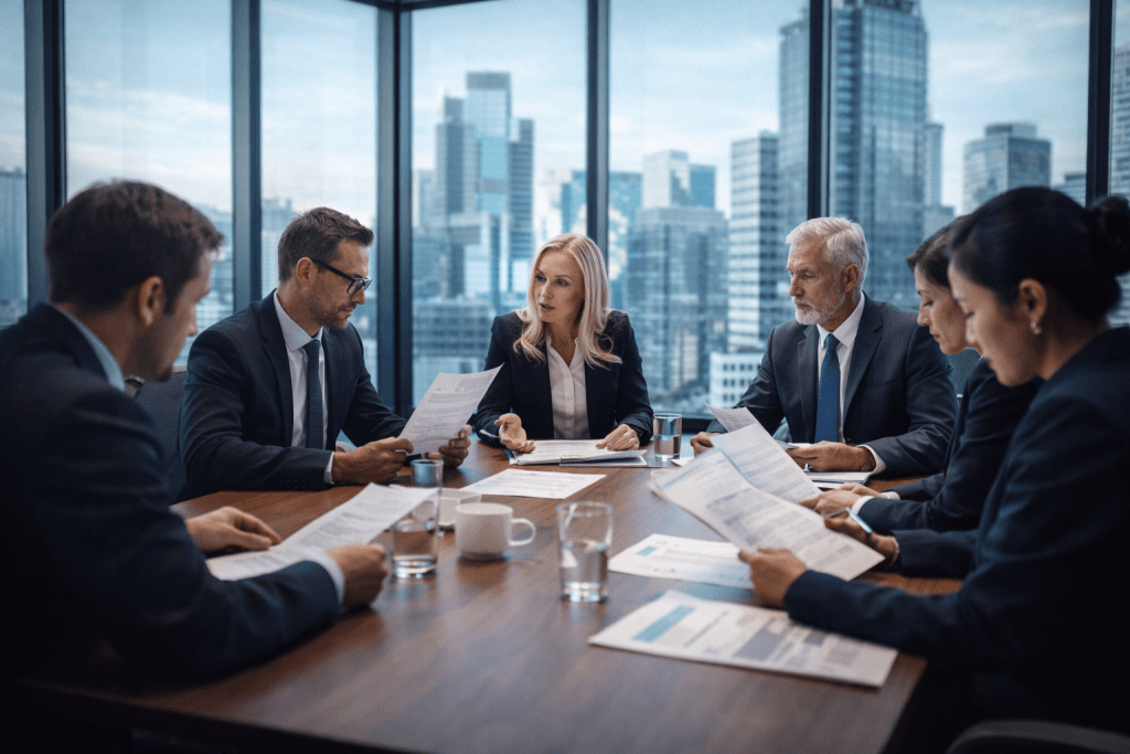 Garanti Faktoring Kurumsal Yönetim Komitesi toplantısı temsili görsel.