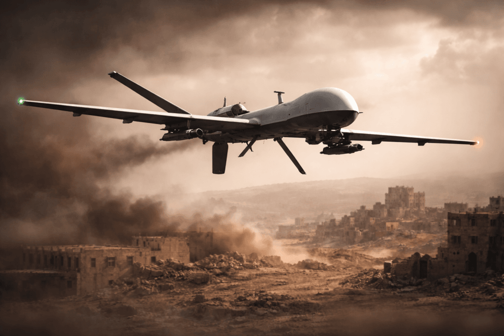 PKK/YPG unsurları tarafından Meskene ve Deyr Hafir bölgelerine sevk edilen insansız hava araçlarını temsil eden görsel.