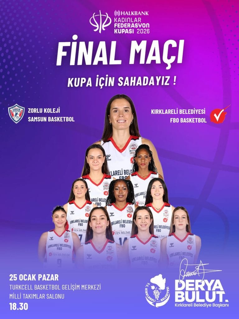 Kırklareli Belediyesi, Halkbank Kadınlar Federasyon Kupası Finali öncesi takıma duygusal bir destek mesajı yayınladı. Şehrin gururu olan sporculara "Sizinle gurur duyuyoruz" denildi. Detaylar Trakyalife'ta.