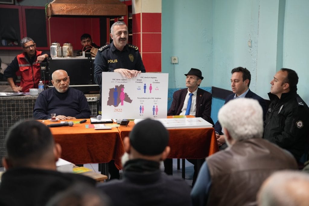 Tekirdağ Emniyet Müdürü A. Metin Turanlı, Aydoğdu Mahallesi'nde vatandaşla buluştu. Gençleri korumak için NARVAS destekli operasyonlar ve zehir tacirlerine karşı kırmızı çizgi mesajları haberimizde.