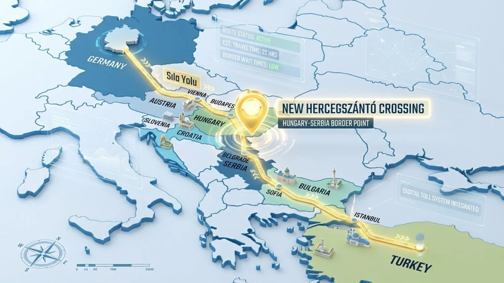 Avrupa'dan Türkiye'ye arabayla seyahat eden ve pasaport kontrolünden geçen gurbetçi aile.