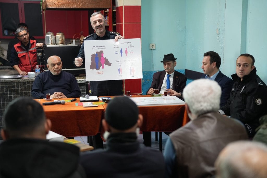 Tekirdağ Emniyet Müdürü A. Metin Turanlı, Aydoğdu Mahallesi'nde vatandaşla buluştu. Gençleri korumak için NARVAS destekli operasyonlar ve zehir tacirlerine karşı kırmızı çizgi mesajları haberimizde.