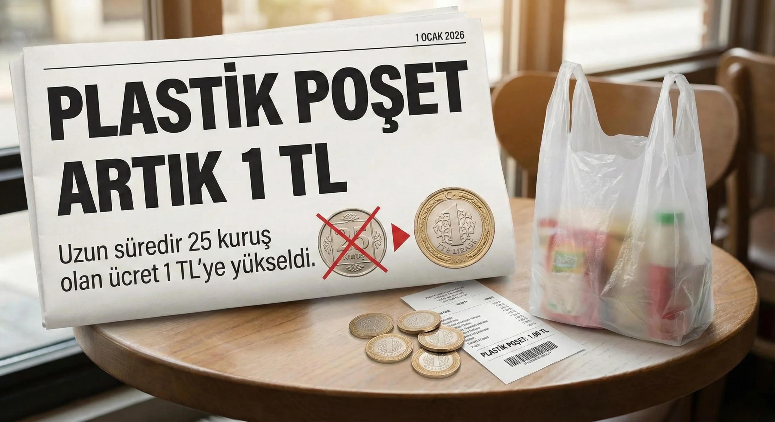 Plastik Poşet Ücreti 25 Kuruştan 1 TL’ye Yükseldi