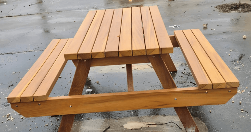 Çerkezköy park yenileme çalışmaları kapsamında Didem Sokak parkına yerleştirilen yeni nesil ahşap banklar ve piknik masaları.