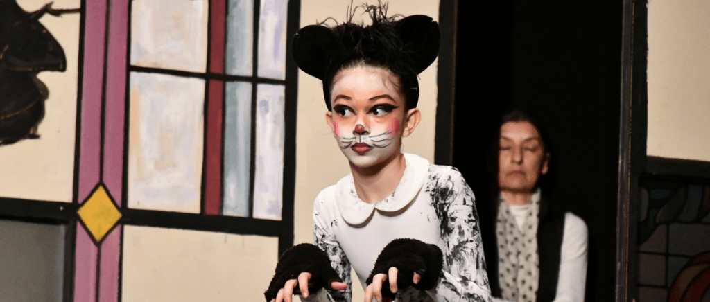 Profesyonel sanatçıların Külkedisi eserindeki etkileyici dekor ve kostümlerle sergilediği sahne performansı.