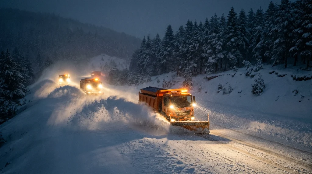 Kırklareli kar yağışı, kış tedbirleri, Kırklareli Valiliği, yol durumu, kış lastiği zorunluluğu, Yıldız Dağları kar, trafik güvenliği.