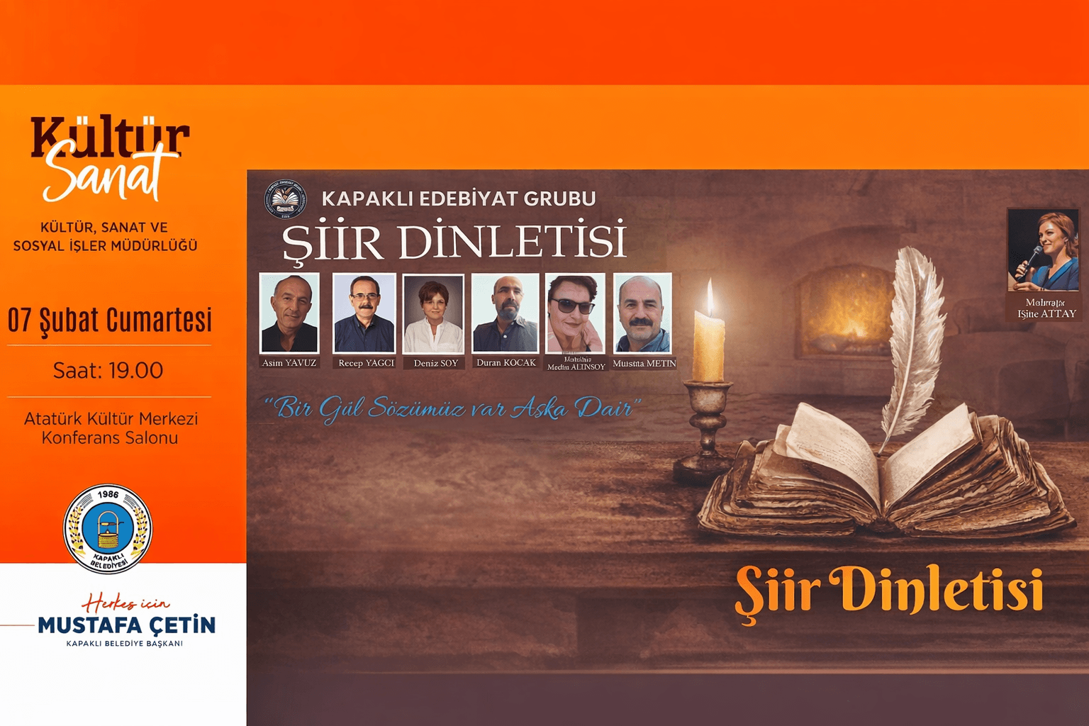 Kapaklı’da Gönülleri Fethedecek Şiir Şöleni Başlıyor