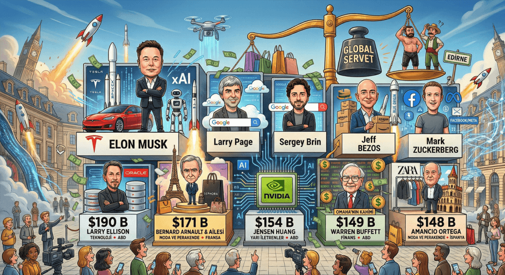 2026 yılının en zengin 10 ismi belli oldu! Elon Musk, Jeff Bezos ve Mark Zuckerberg kaç milyar dolara hükmediyor? Teknoloji ve moda dünyasının devlerini inceledik.