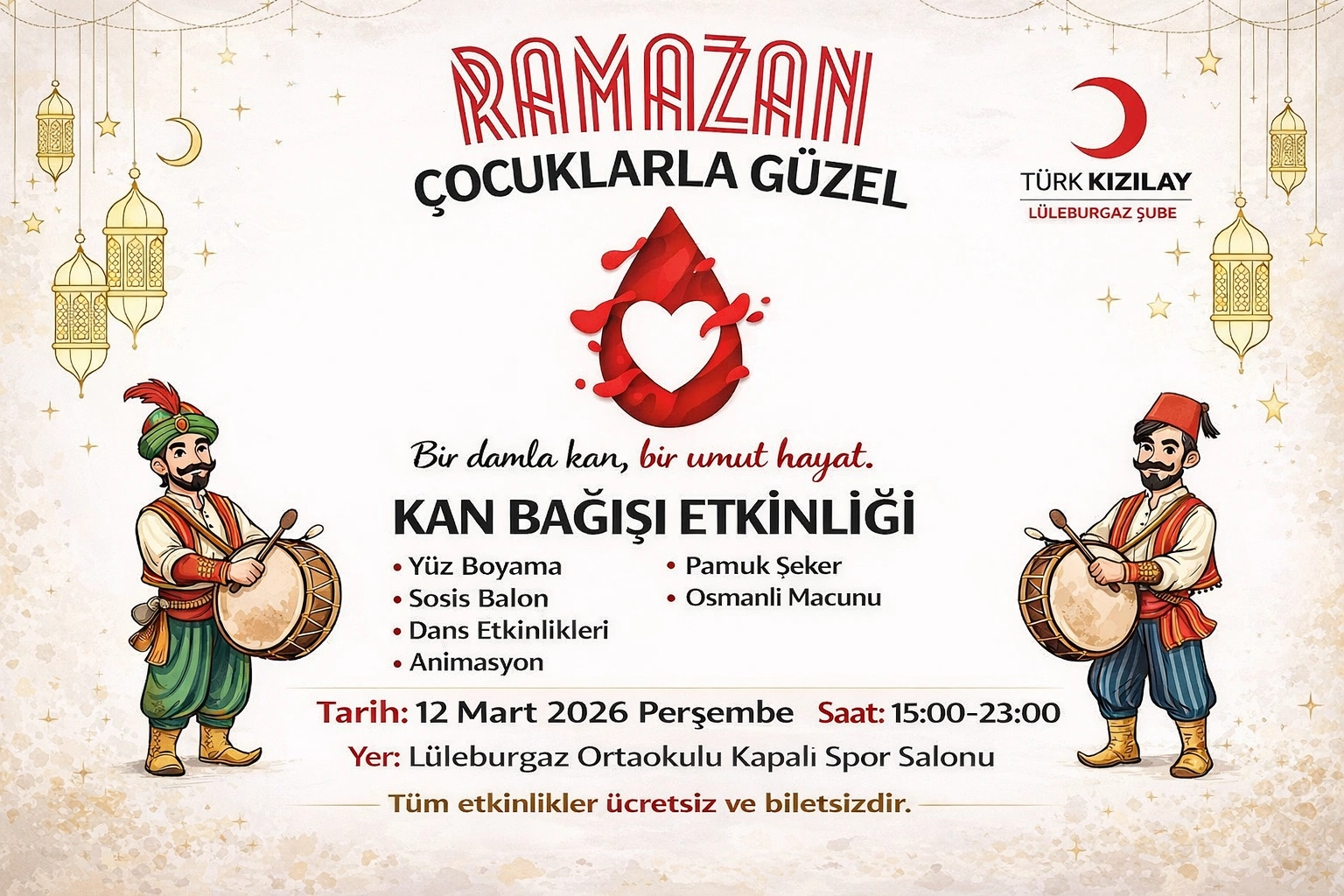 Kan Bağışı ve Çocuk Şenliği Bir Arada