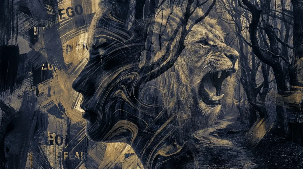 Rüyada aslan görmenin psikolojik tabiri; içsel korkular, ego ve bilinçaltındaki otorite figürlerinin sanatsal yansıması.