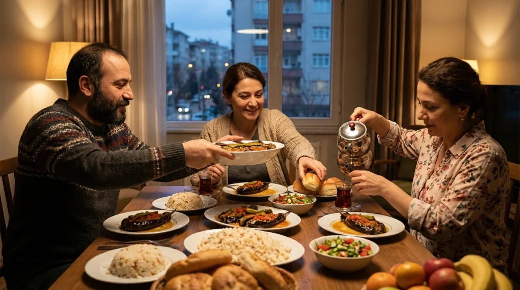 Rüyada abi ve yengeyle aynı sofrada yemek yemek, rızkın artmasını, aile desteğini ve ortak kazancı temsil eder.