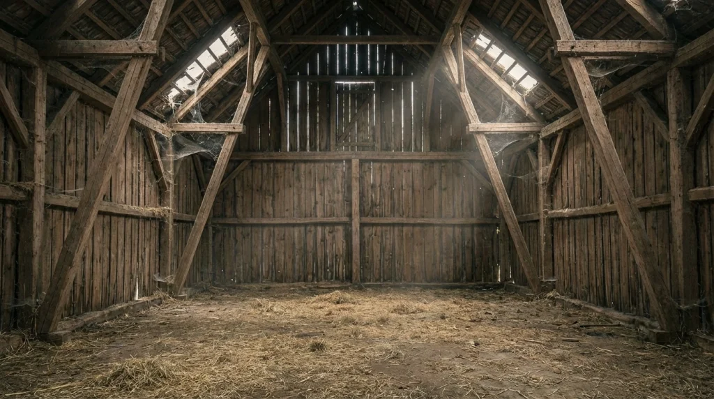 Rüyada boş ve biraz virane bir ahır, hayatı yeniden düzene sokma ihtiyacını ve yeni başlangıçları simgeler.