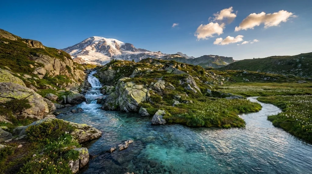 Dağların zirvesinden gelen saf kaynak suyu.