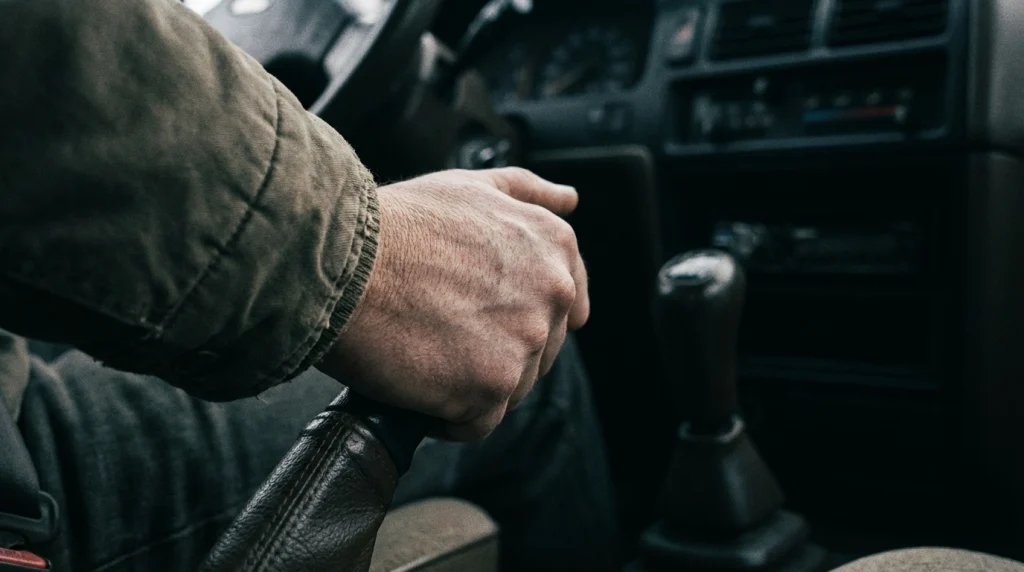 Rüyada kontrolden çıkan aracı durdurmak için el frenine uzanan bir elin kararlılığı.