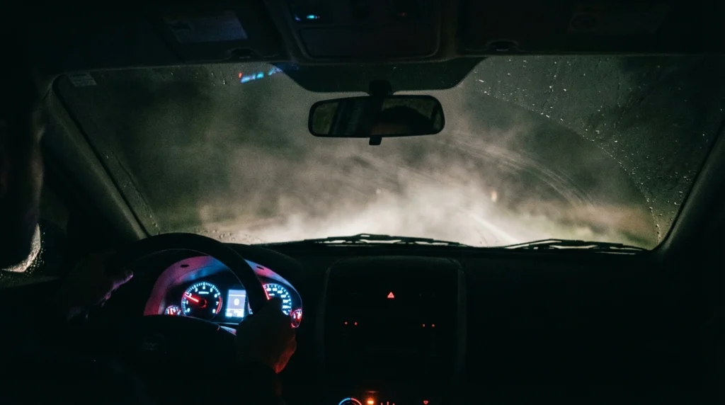 Rüyada gece karanlığında araba sürerken farların yolu aydınlatması; belirsizlikler içinde yolunu bulma çabasını simgeler.