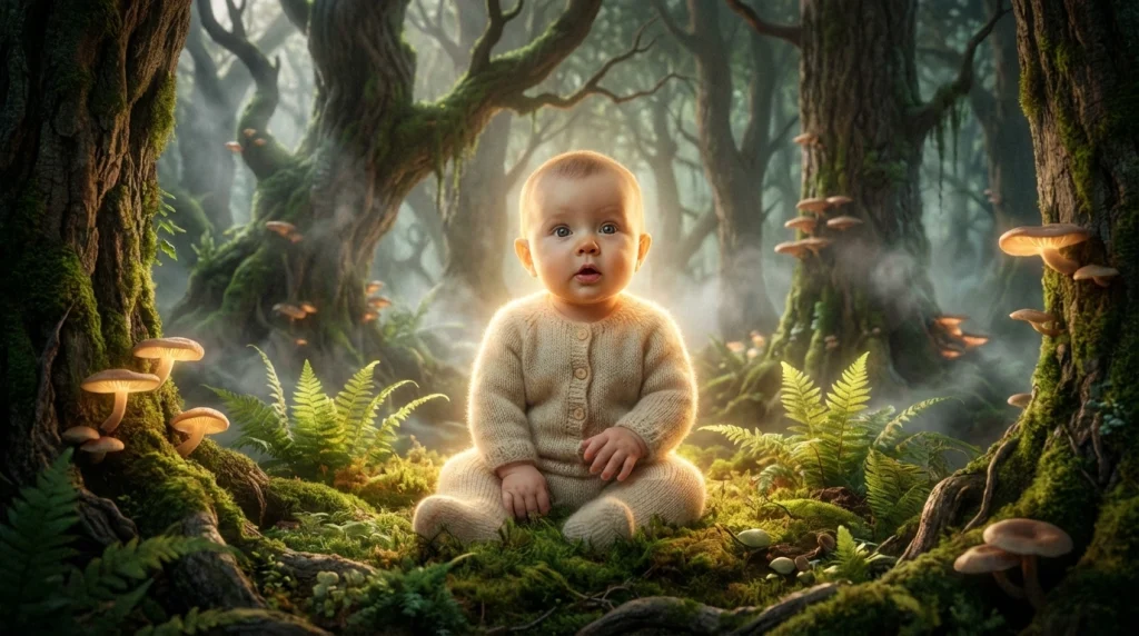 Rüyasında mucizevi bir şekilde konuşan ve bilgece bir ifadeye sahip olan kız bebeği.