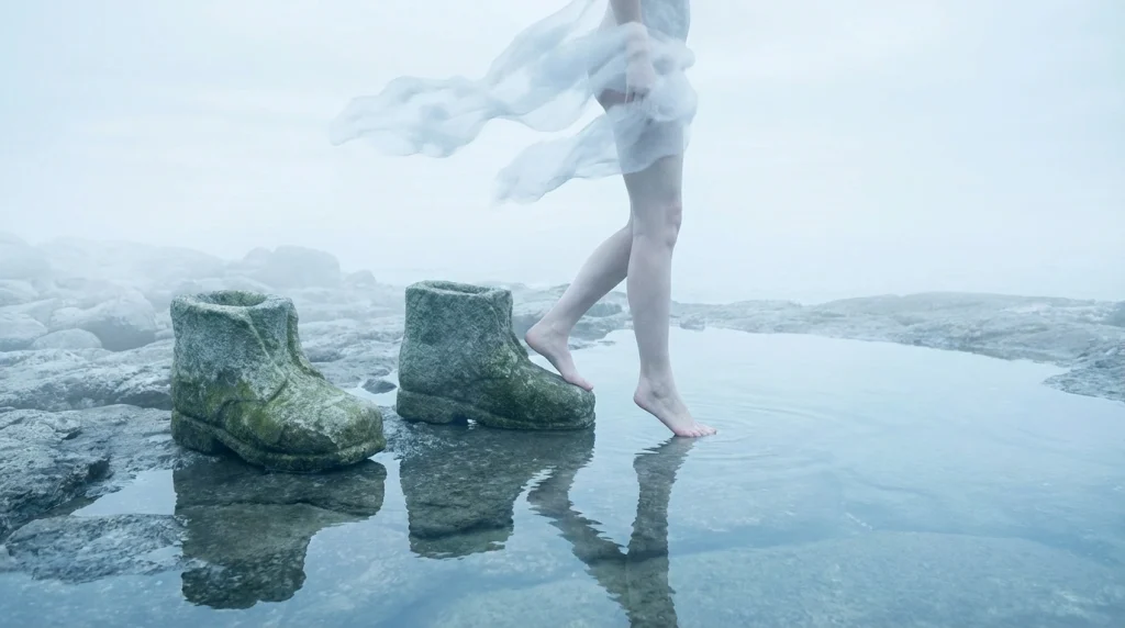 Bilinçaltındaki gereksiz yüklerden kurtulmayı ve zihinsel hafiflemeyi temsil eden sürreal bir görsel.
