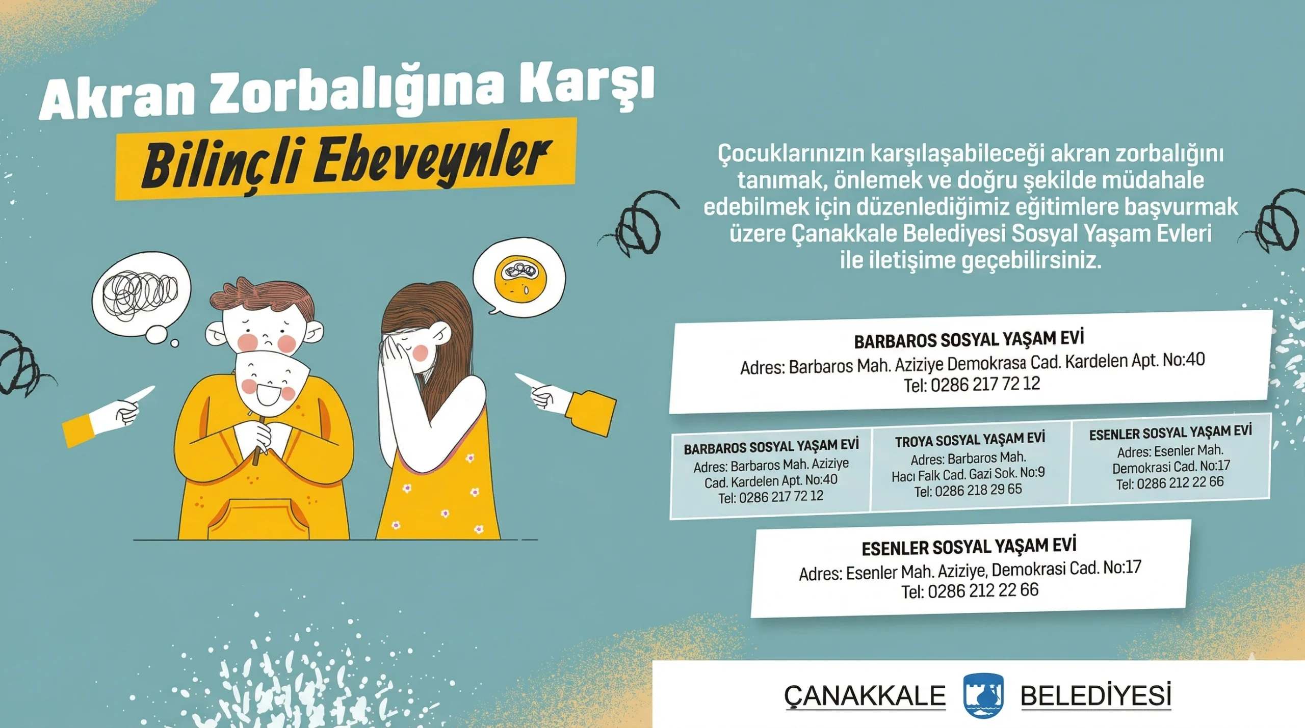 Çanakkale’de Akran Zorbalığına Karşı Bilinçli Aileler Yetişiyor