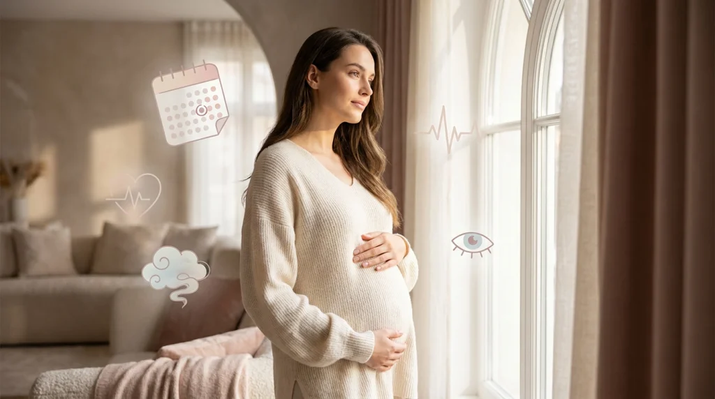 Erken dönem hamilelik belirtileri nelerdir? Adet gecikmesi, yerleşme kanaması, mide bulantısı ve kasık ağrısı gibi gebelik işaretleri hakkında kapsamlı sağlık rehberi.