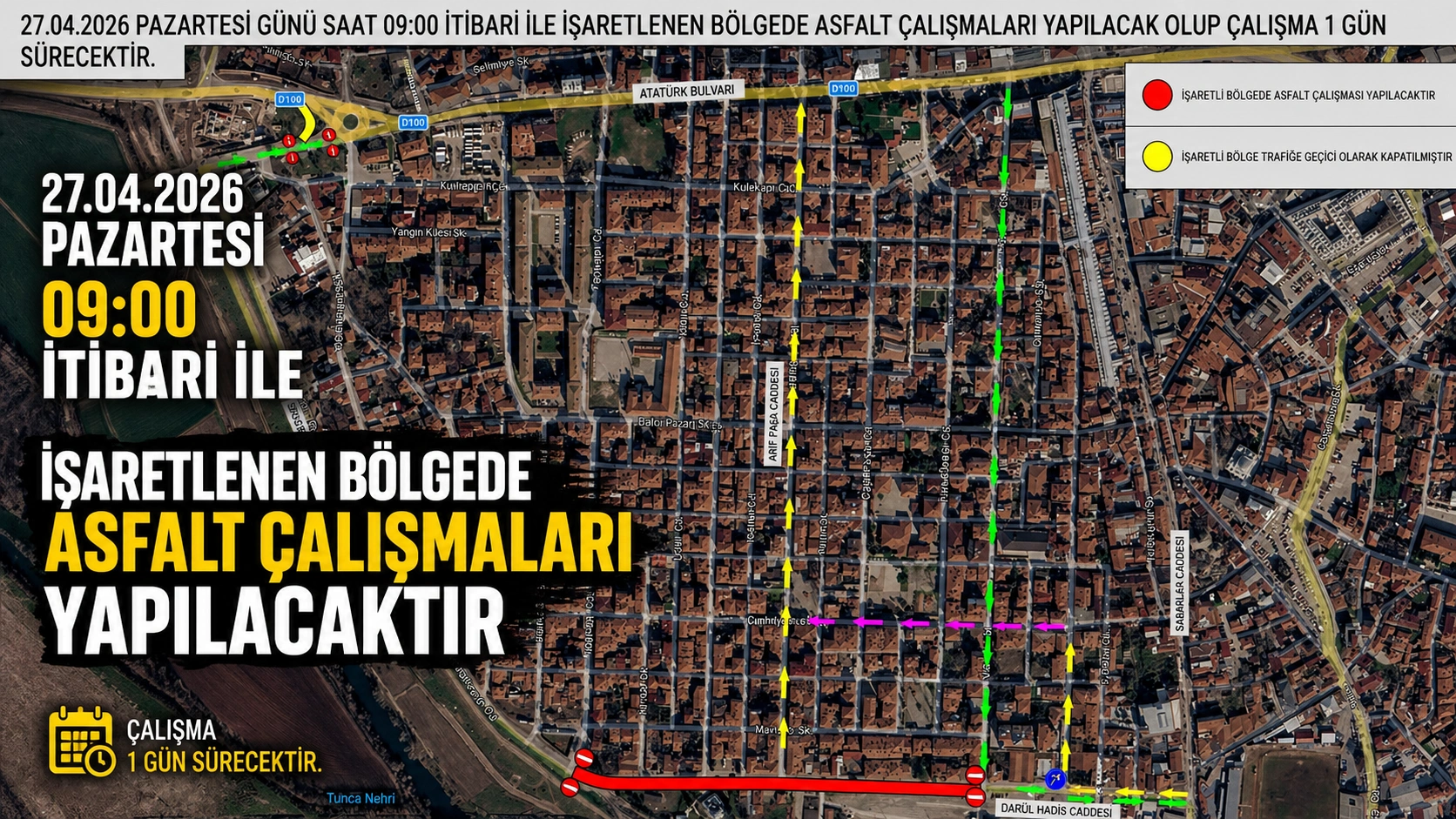 Edirne Kaleiçi’nde Dev Asfalt Hamlesi