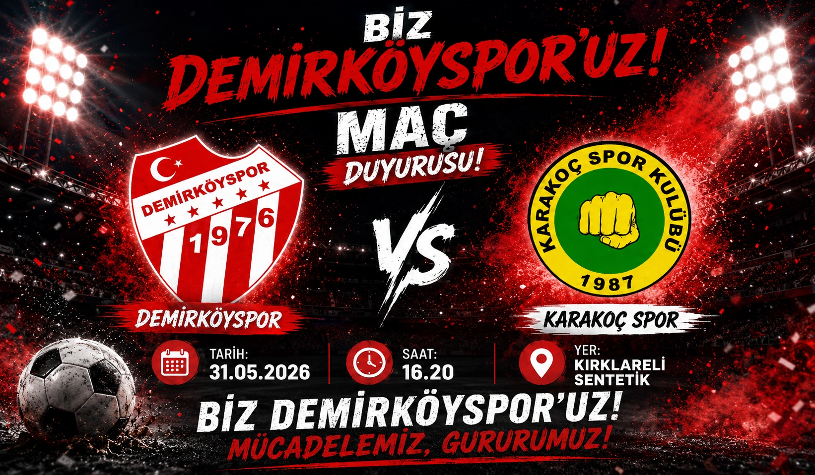 Demirköy’de Şampiyonluk Heyecanı: Maça Davet Var!