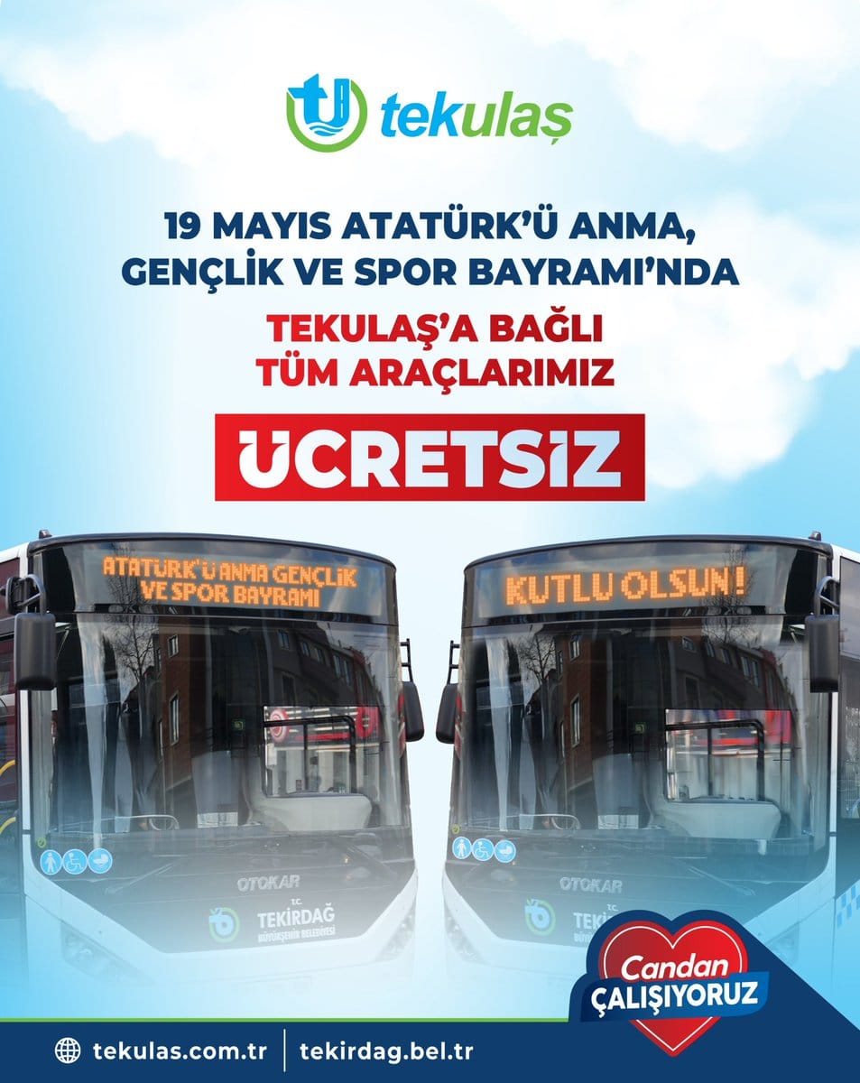19 Mayıs’ta TEKULAŞ Araçları Ücretsiz!