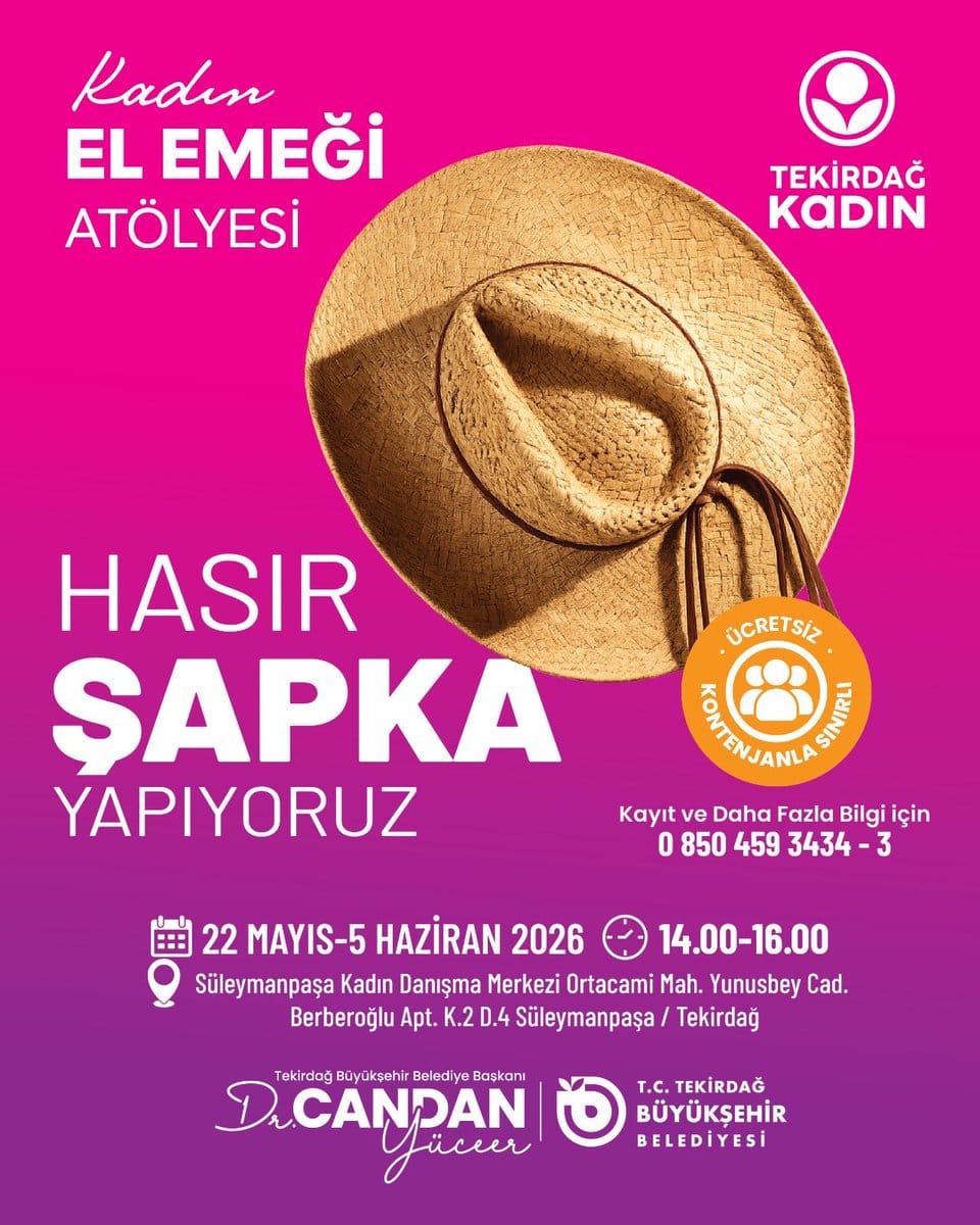 Tekirdağ’da Hasır Şapka Atölyesi Başlıyor