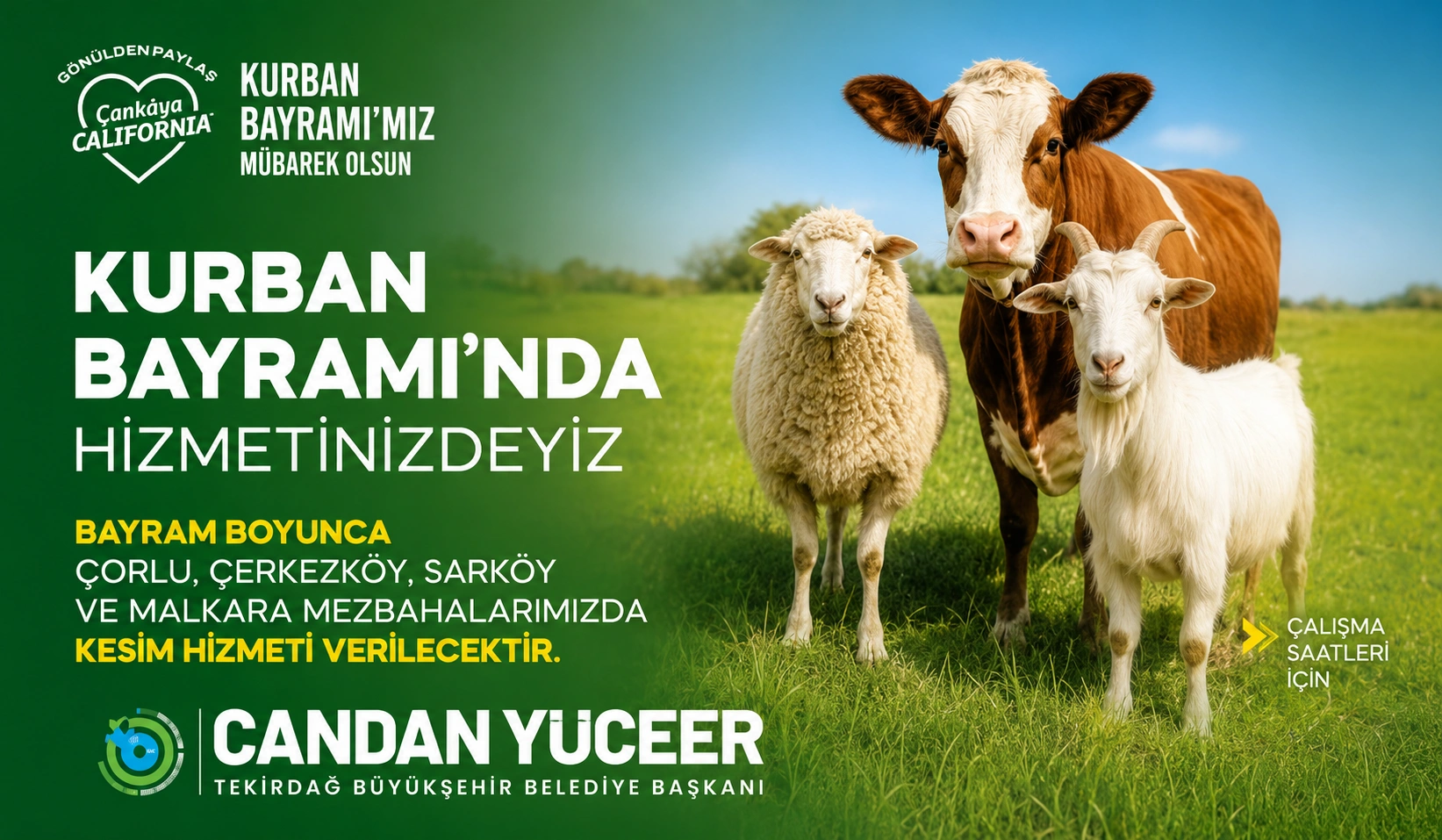 Bayramda Güvenli Kesim İçin 4 İlçede Hizmet