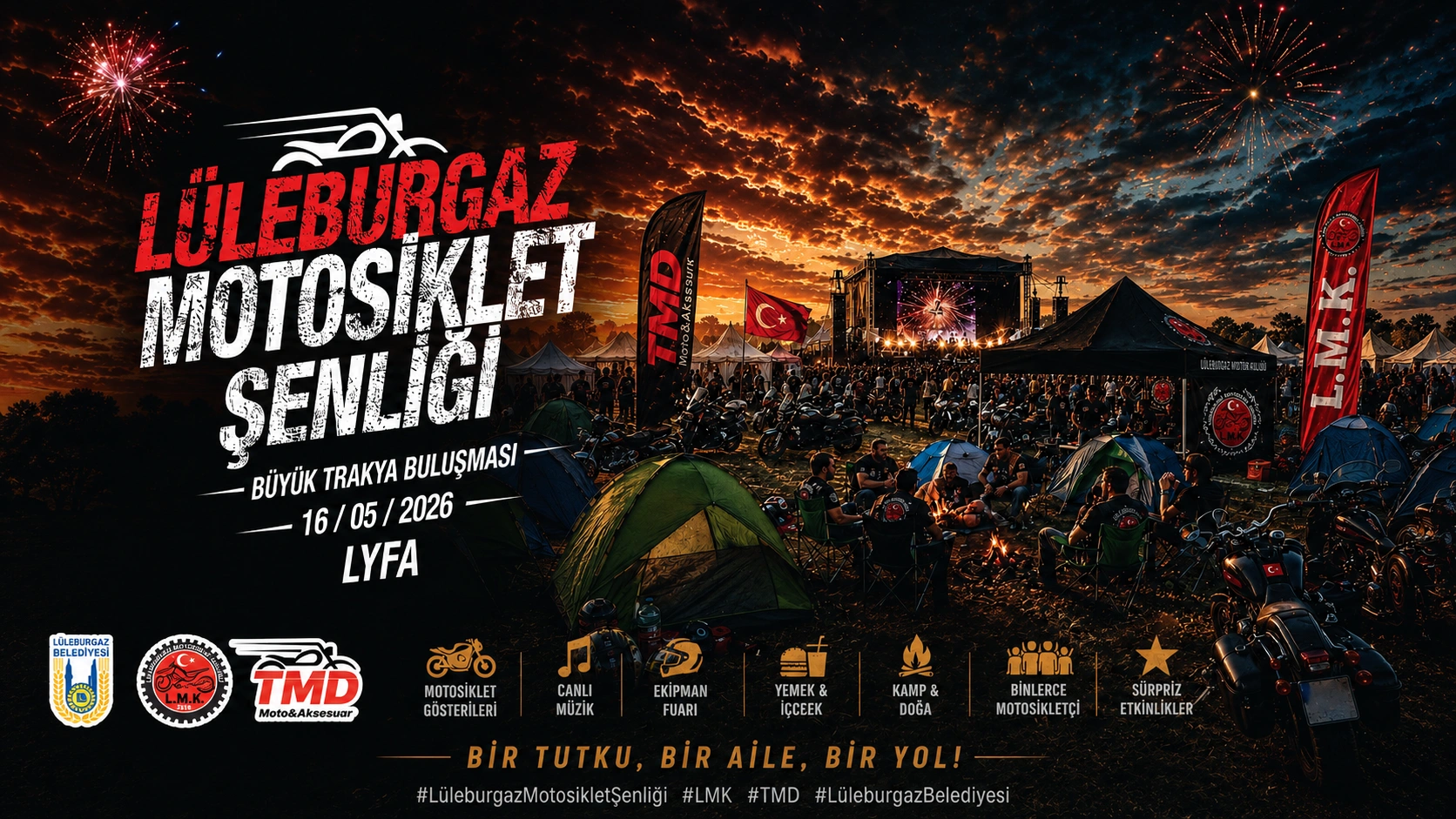 Lüleburgaz’da Motosiklet Şenliği Başlıyor