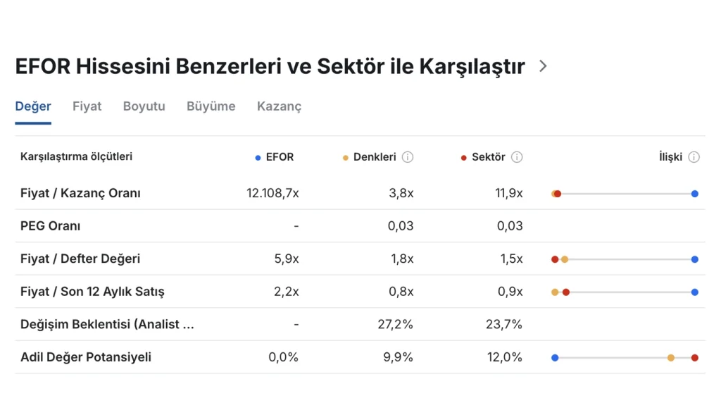 Efor Yatırım (EFOR) hissesi için kapsamlı teknik analiz, 14,50 TRY adil değer tahmini ve kritik destek/direnç seviyeleri. EFOR hisse analizi için tüm detaylar.