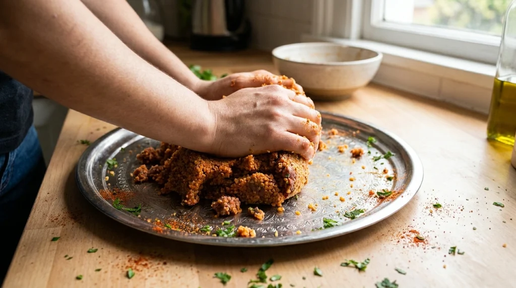 Rüyada bulgur köftesi yapmak, huzura ve bedensel şifaya kavuşmanın rüya tabiri.