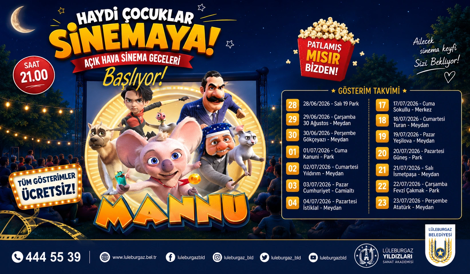 Malkara’da Açık Hava Sinema Geceleri Başlıyor!