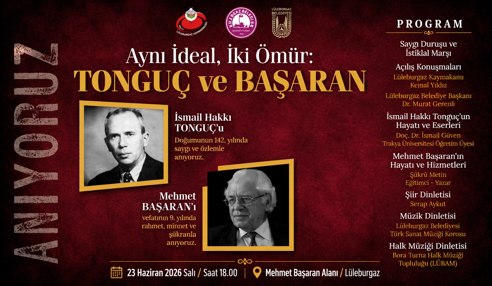 İsmail Hakkı Tonguç ve Mehmet Başaran anılıyor