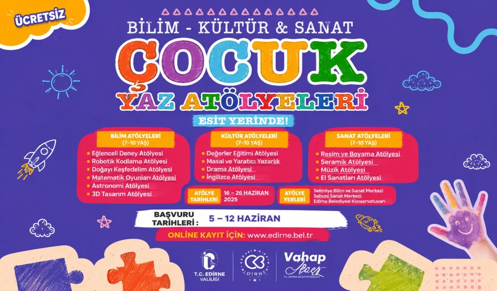 Çerkezköy Belediyesi ücretsiz yaz atölyeleri çocuklar robotik kodlama yapıyor