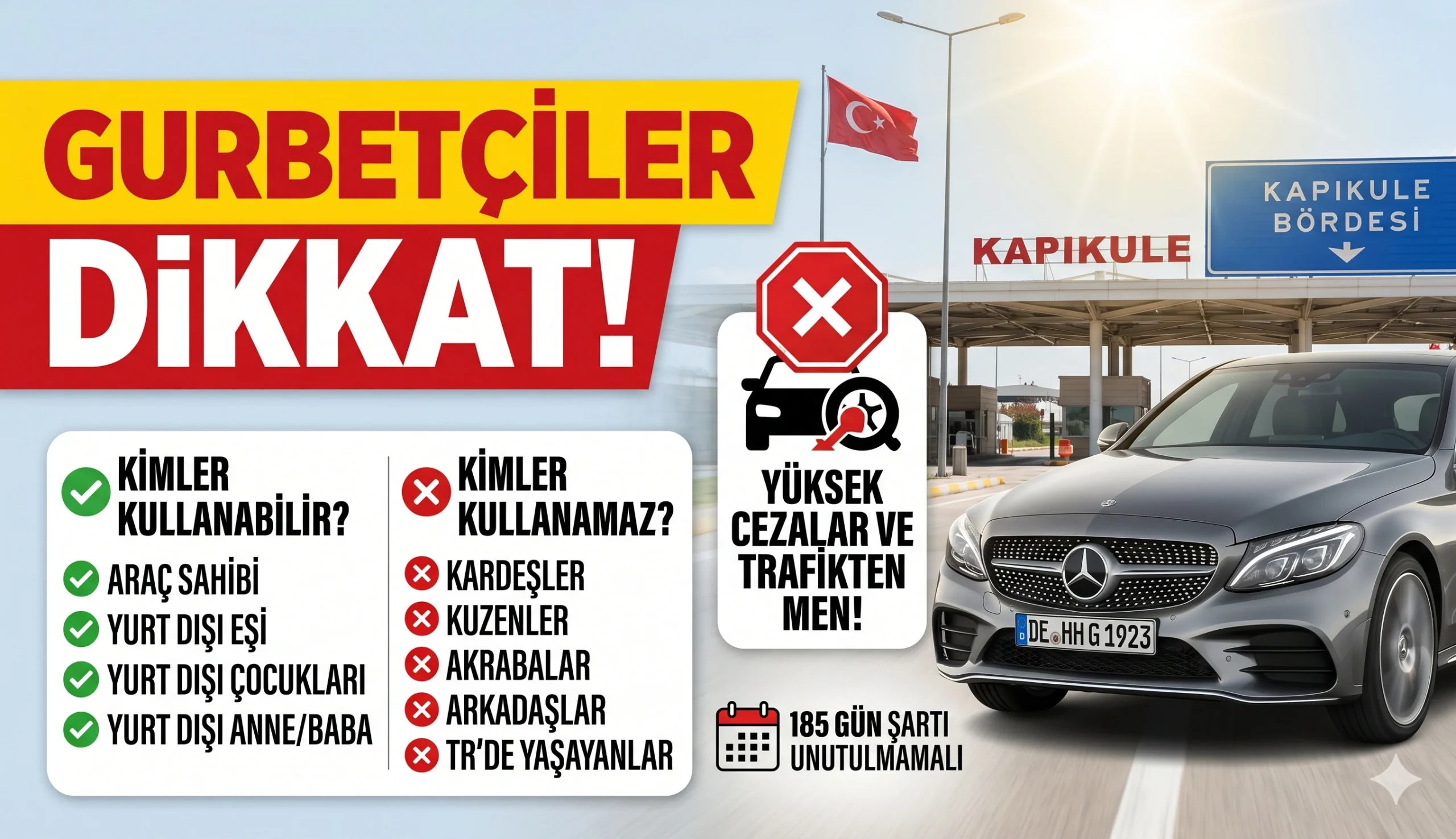 Gurbetçilere Yabancı Plaka Uyarısı