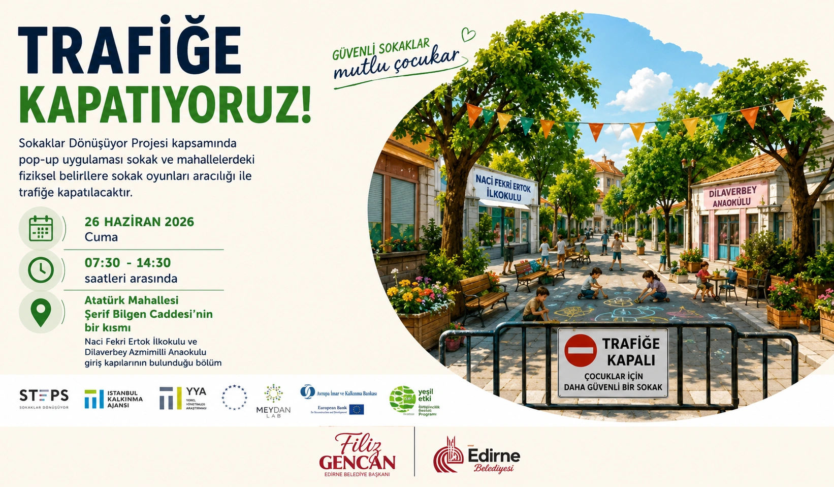 Edirne’de Çocuklar İçin Güvenli Sokak Uygulaması Başlıyor