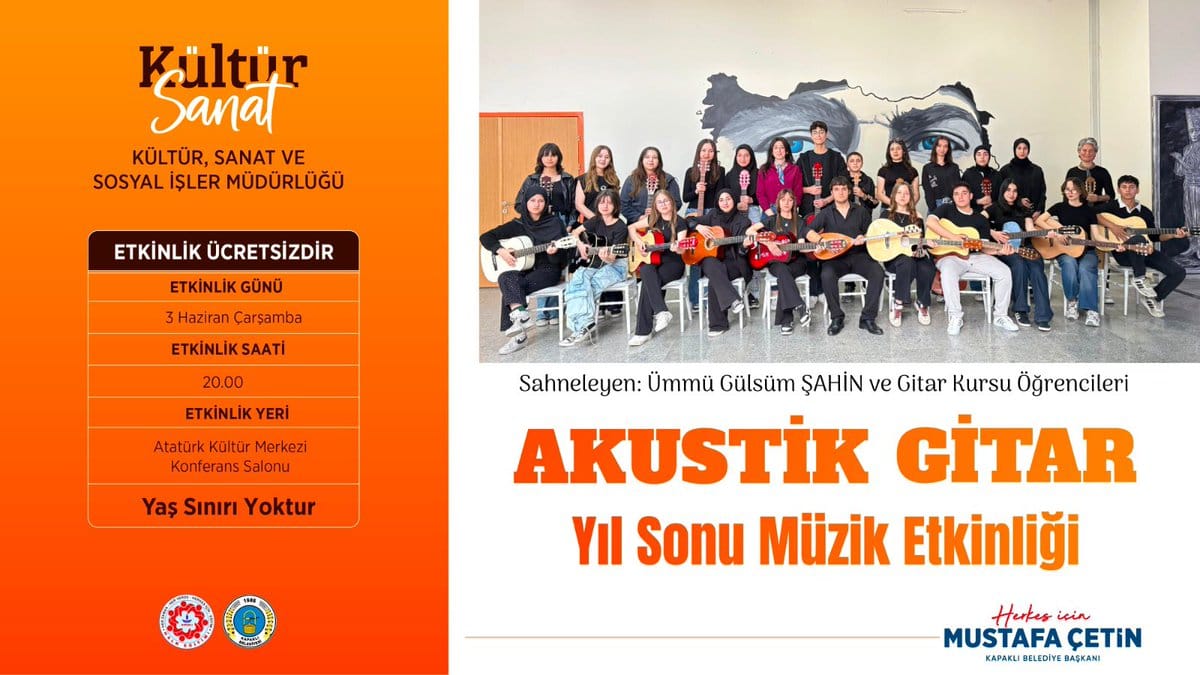 Kapaklı’da akustik gitar gecesi: 3 Haziran’da buluşalım