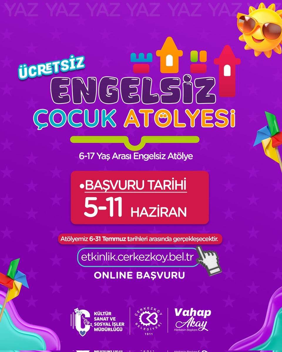 Çerkezköy’de ücretsiz engelsiz çocuk atölyesi başlıyor