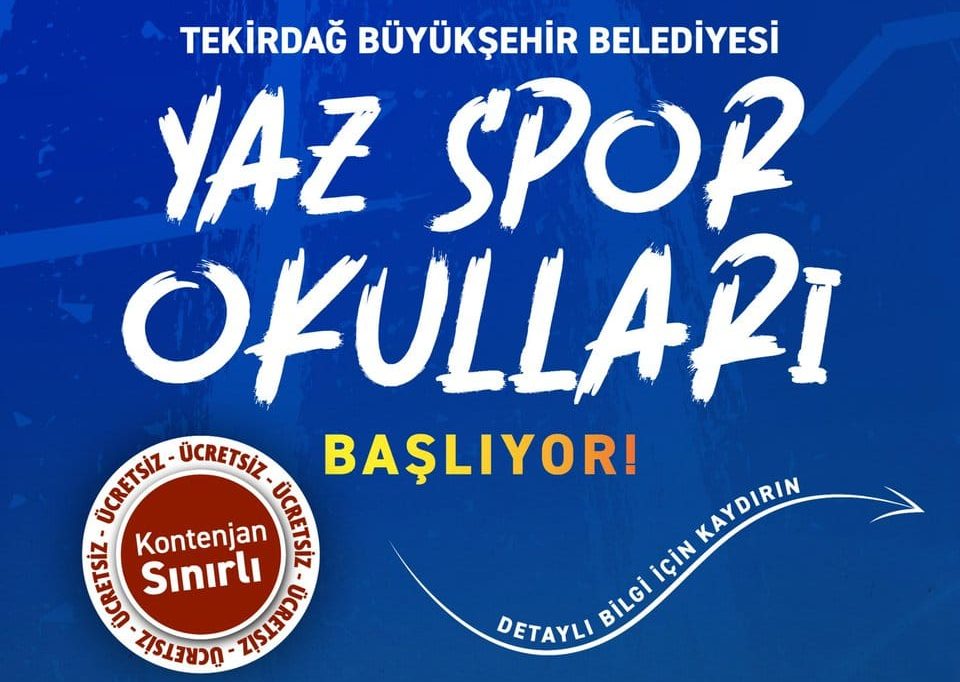 Tekirdağ’da Yaz Spor Okulları Başlıyor! Kayıtlar 23 Haziran’da