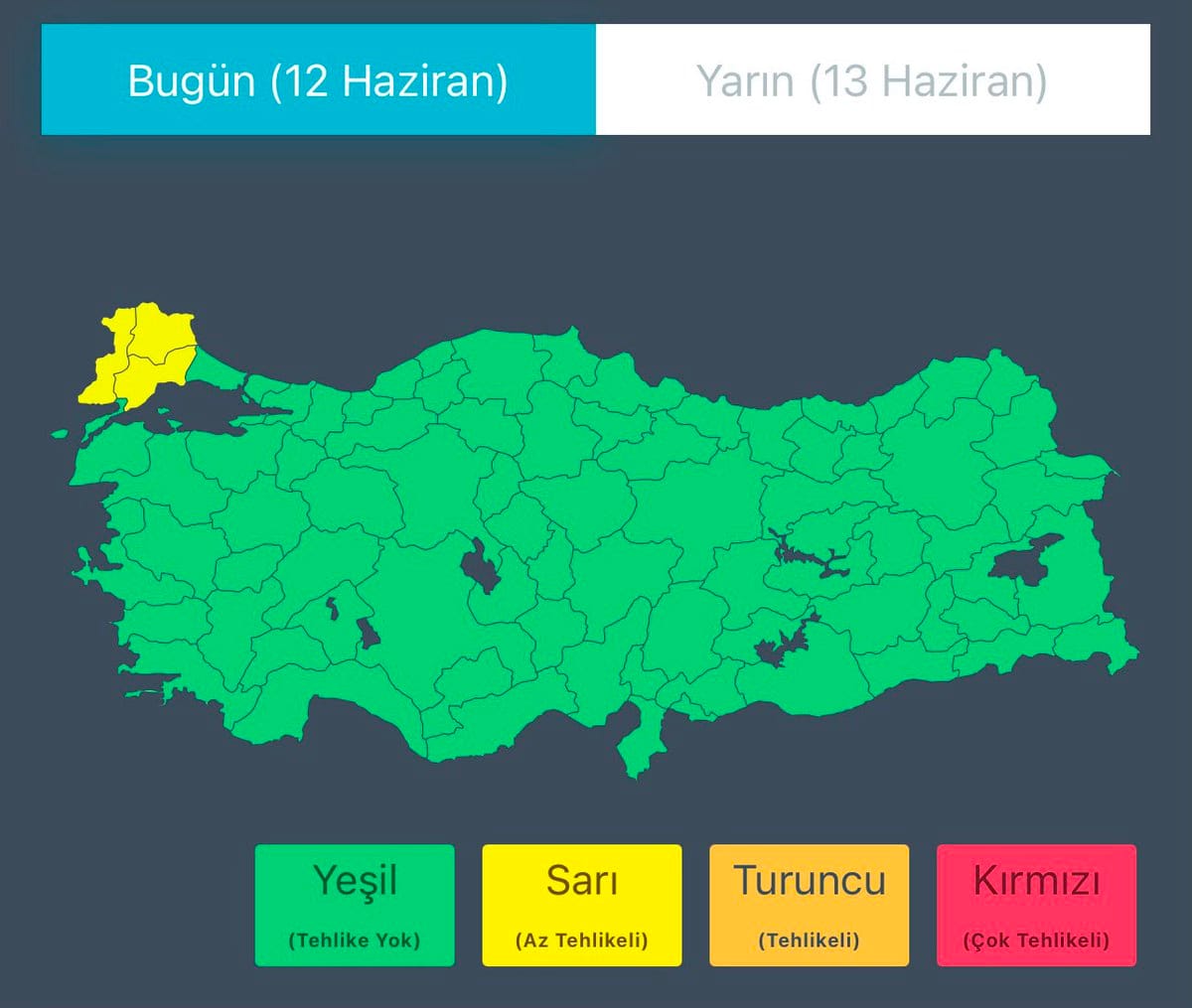 Meteoroloji’den Kuvvetli Sağanak Uyarısı: 12-13 Haziran
