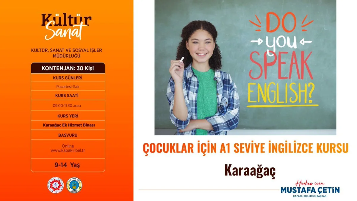 Karaağaç’ta Çocuklar İçin İngilizce Kursu Başvuruları Başladı!