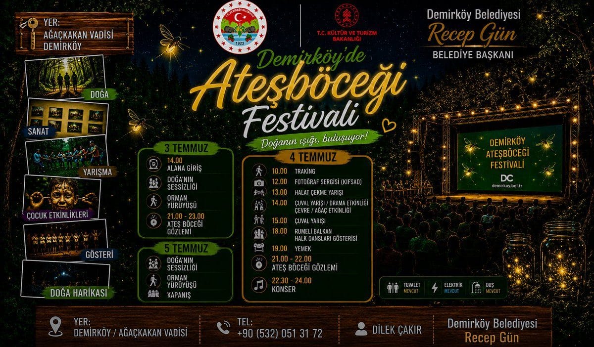 Demirköy Ateşböceği Festivali’ne Davet! Doğa, Sanat ve Eğlence Bir Arada