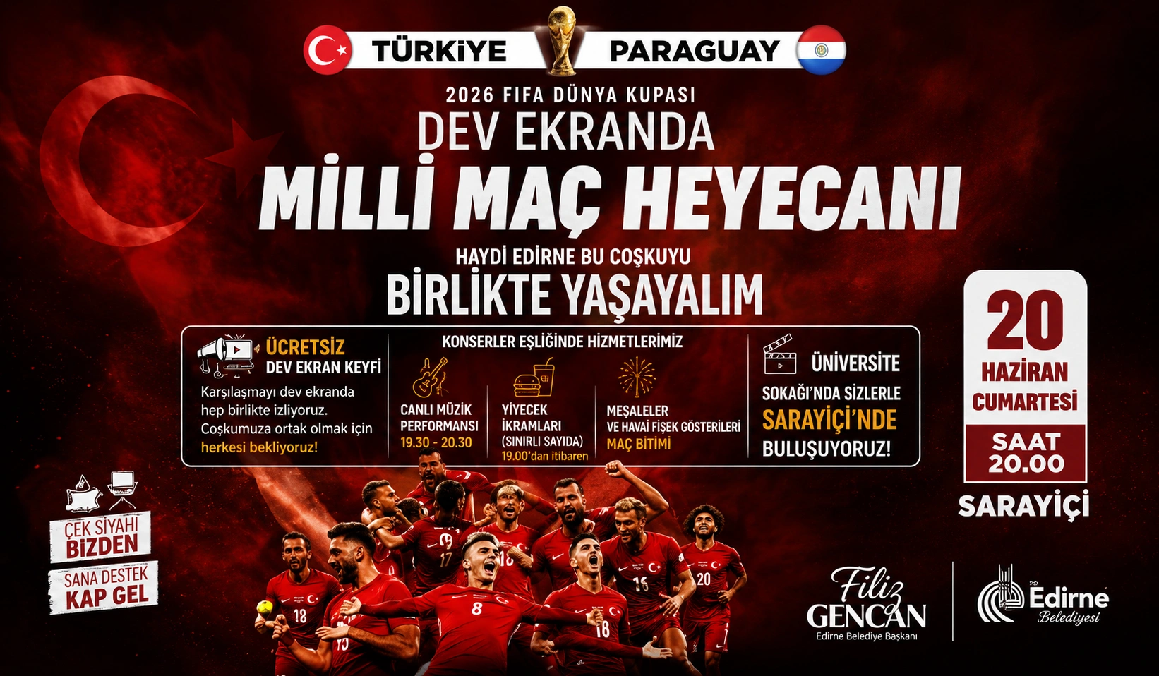 A Milli Takım Heyecanı Sarayiçi’nde Yaşanacak: Dev Ekran Kuruluyor!