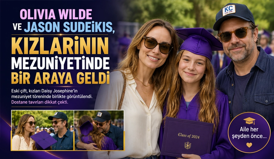 Olivia Wilde ve Jason Sudeikis, kızlarının mezuniyetinde bir araya geldi