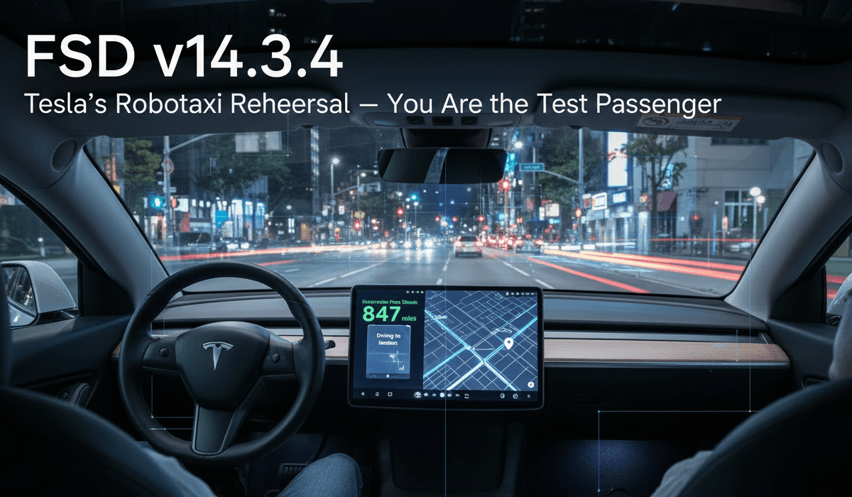 Tesla FSD v14.3.4: Robotaxi provası başladı