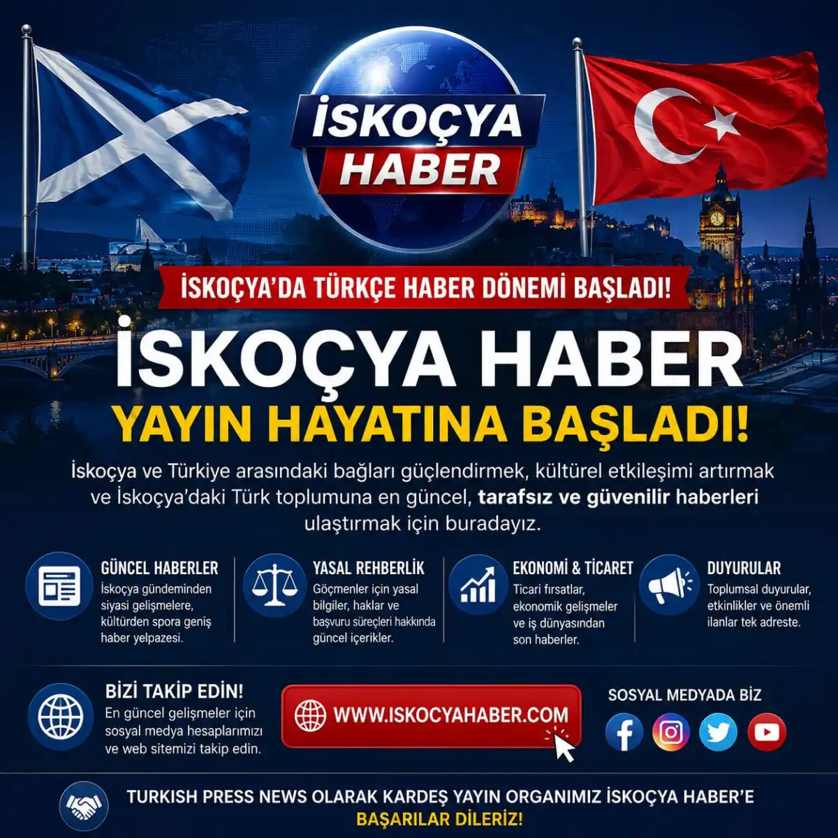 İskoçya’da Türkçe haber portalı yayında