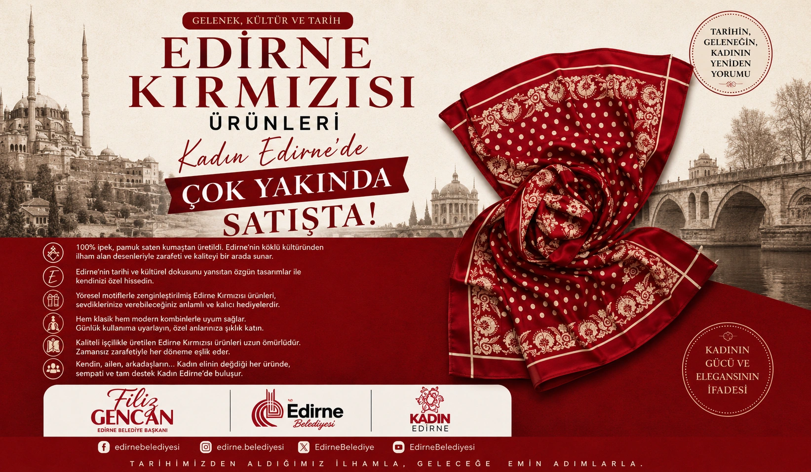 Edirne Kırmızısı Ürünleri Kadın Edirne’de Satışa Çıkıyor