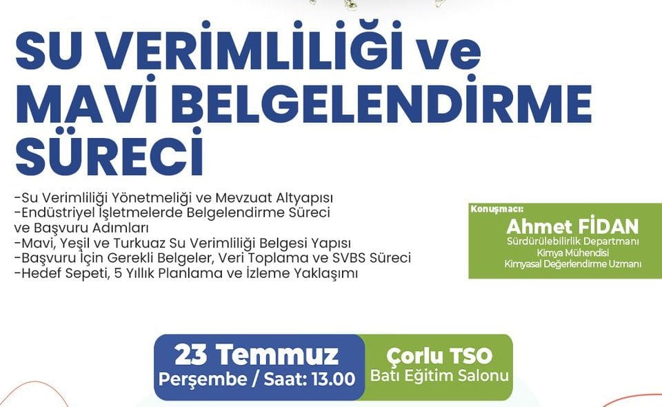 Su Verimliliği İçin Mavi Belgelendirme Süreci Başlıyor